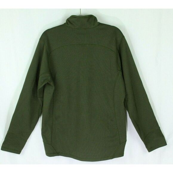 North Face Shirt Large Mens Half Zip Pullover Fleece Thermal Pocket Green - Picture 2 of 6